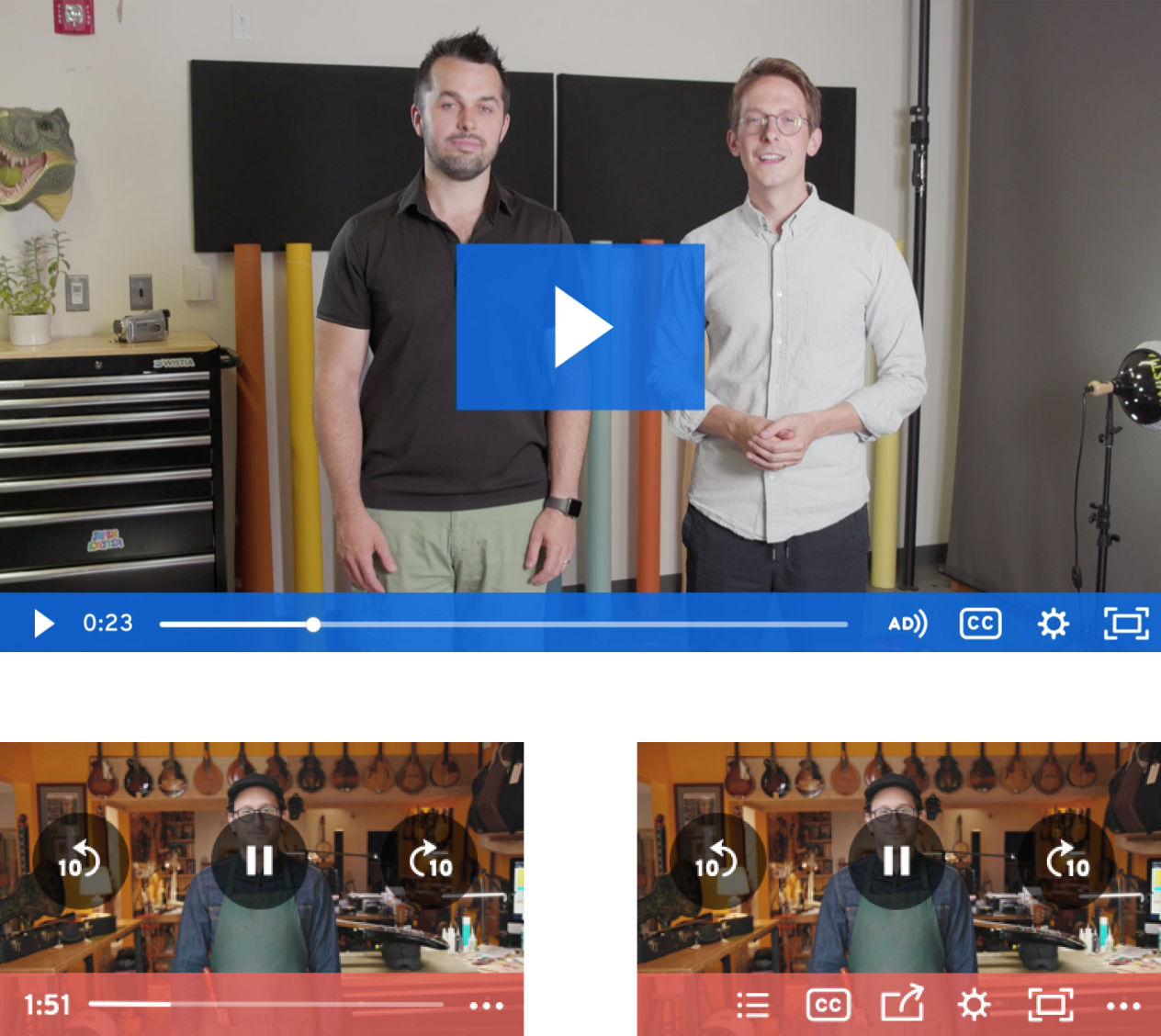 High-contrast play bar